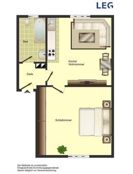 Kleine 2 Zimmer Wohnung im Zentrum, mit Neuen Bad - Bergkamen