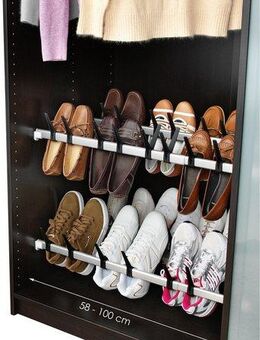Ruco Kleiderstange Teleskop-Schuhstange, Breitenverstellbar, hochwertig, Made in Germany