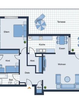 Penthouse Stutensee-Bl. geh. Ausstattung Wfl. 127 m², 3,5 Zi., verglaste Dachterrasse, Lift b. 5. OG - Stutensee