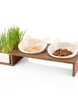 CanadianCat Company Futterbar Cat Diner - Holz: 2 x 250 ml, Ø 15 cm