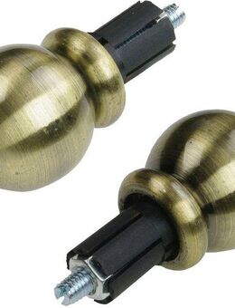 Liedeco Gardinenstangen-Endstück Endstück, Endknopf Kugel "Esperanca" für 16 mm Stangen, Gardinenstangen, (2-St), Endstück, Endknopf
