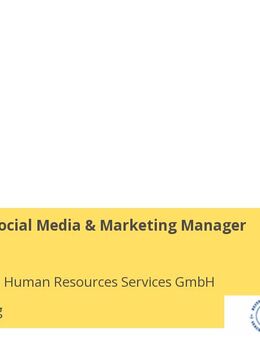 Junior HR Social Media & Marketing Manager (w/m/d) - Hamburg