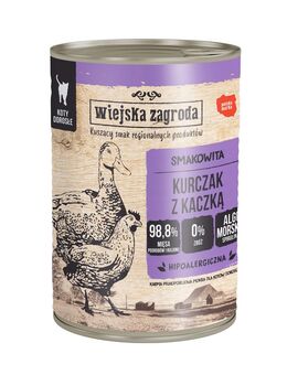 Sparpaket Wiejska Zagroda Cat 24 x 400 g - Huhn mit Ente