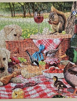 i03) 1x gelegtes Hunde Puzzle 1000 - Welpen Picknick - Innovakids Spiele - 11007182 - Tiere - Natur - Garbsen