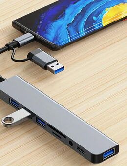 3.0 High-Speed USB-C Hub 8-in-1 USB-Splitter PC MAC Tablet - Wuppertal