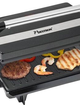 bestron Kontaktgrill APM123Z Viva Italia, 700 W, auch als Sandwich-/Panini-Kontaktgrill einsetzbar, antihaftbeschichtet
