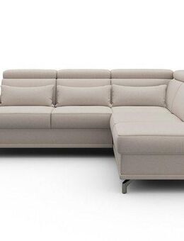 sit&more Ecksofa Cabrio L-Form, mit Sitztiefenverstellung, Arm- und Kopfteilverstellung, 3 Nierenkissen, Federkern, optional Bettfunktion und Stauraum