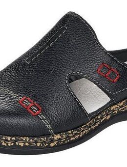 Rieker Clog, Hausschuh, Sommerschuh, Schlupfschuh mit praktischem Klettverschluss