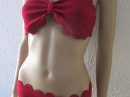 NEU * Ausgefallen * DESIGNER * Bogenkante * Bandeau * Bikini * Gr. 36- 38/ S * 75B * dunkel- wein- bordeaux- rot * - Riedlingen