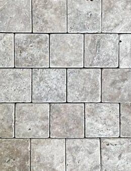 Travertin Silver Naturstein Fliese 10x10x1cm 37€/qm - Buseck