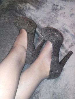 High Heels schwarz Glitzer Gr. 39 - Homburg Zentrum