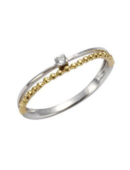 CELESTA Fingerring 375 Gold zweifarbig Zirkonia weiß