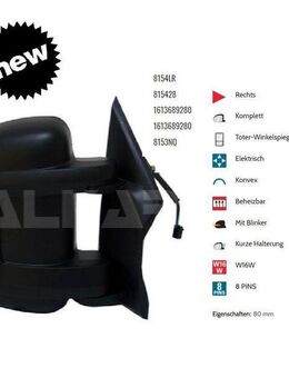 AUSSENSPIEGEL RECHTS ELEKTRISCH BEHEIZT CITROEN JUMPER 1613689280 - Dortmund Wickede
