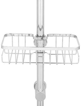 WENKO Duschablage Duschstangencaddy Floresta Eckig, Anbringung ohne Bohren und Schrauben