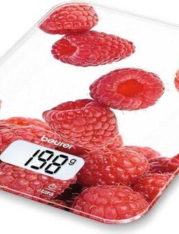 BEURER Küchenwaage KS 19, mit Beerenmotiv, Tragkraft bis 5 kg, mit Tara-Zuwiegefunktion, Leicht zu reinigende Glasoberfläche, Sensortastenbedienung
