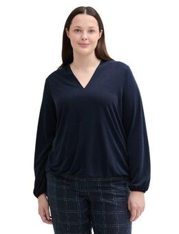 TOM TAILOR PLUS Langarmshirt mit V-Ausschnitt