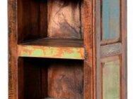 SIT Vitrine Riverboat, Hochschrank aus recyceltem Altholz mit Farbresten, Shabby Chic, Vintage