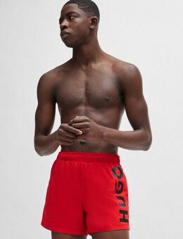 HUGO Badeshorts ABAS seitlich mit großem HUGO Logo-Print