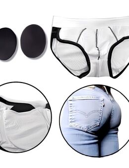 Herren Unterhose Gepolstert Pushup mit 2 Pads Hinten Männer Polster Slip Weiß 12,90 €* - Villingen-Schwenningen