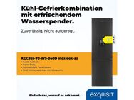 exquisit Kühl-/Gefrierkombination KGC265-70-WS-040D inoxlook-az, 179,5 cm hoch, 55 cm breit, 260 Liter Nutzinhalt, Wasserspender, 4 Sterne Gefrieren
