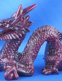 Skulptur chinesisches Sternzeichen "Drachen", Polyresin; rot - Jena