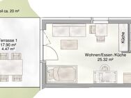 PV-ANLAGE UND WÄRMEPUMPE – KEIN GAS – 1-Zimmer-Wohnung mit Terrasse und Gartenanteil - Amberg Zentrum