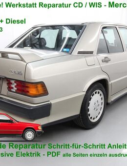 Mercedes 190 W201 201 Azzurro Werkstatt WIS Service Reparatur CD Werkstatthandbuch - Bad Heilbrunn