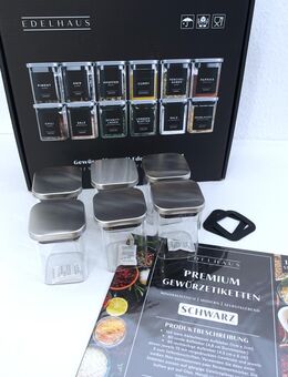 6 Gewürzgläser luftdichtem Deckel + Etiketten, 190ml, eckig ✮NEU✮ - Dresden