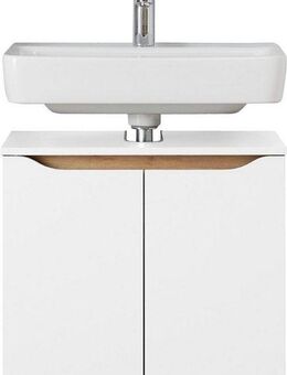 Saphir Waschbeckenunterschrank Quickset Unterbeckenschrank, 60 cm breit, 2 Türen Waschbeckenschrank mit Siphonausschnitt, ohne Waschbecken, grifflos