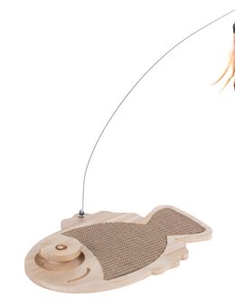 TIAKI Holzfisch zum Kratzen & Spielen - L 36 x B 26 x H 4 cm