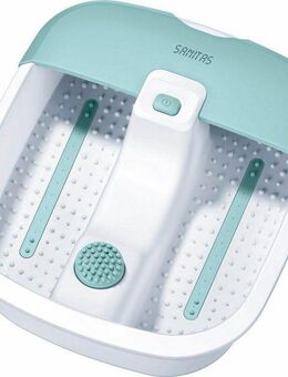 Sanitas Fußbad SFB 07 mit Vibrations- und Sprudelmassage, sowie Wassertemperierung, Abnehmbarer Spritzschutz, rutschfeste Gummifüße, mit Massageaufsatz