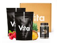 Vita-Shake-Cocktails (Himbeeren- Erdbeeren und Ananas Geschmack) mit wellbeing detox Kapseln 60stk. set. - Trausnitz