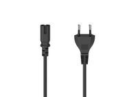Hama Netzkabel mit Eurostecker, 2 Pin Stecker, Doppelnut C7, 1,5 m, Schwarz Netzkabel, Typ C (Eurostecker), (150 cm)