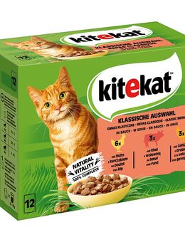 Kitekat Frischebeutel 48 x 85 g - Klassische Auswahl in Sauce
