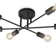 B.K.Licht LED Deckenleuchte, ohne Leuchtmittel, Warmweiß, LED Vintage-Leuchte Deckenlampe Retro Industrial E27 schwarz rustikal