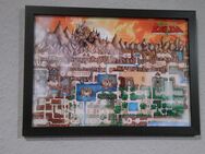 The Legend of Zelda Karte Poster Bild im Glasrahmen Nintendo NES SNES N64 Gameboy - Dillenburg