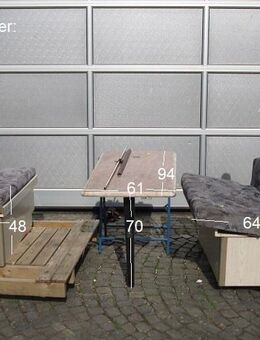 Bürstner Sitzgruppe ca 180 x 95 mit Tisch gebraucht (Dinette klein) mit Gurtböcken Sonderpreis aus Fiat Ducato 290 mit Wohnmobilaufbau Bürstner - Schotten Zentrum
