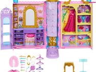 Mattel® Puppenkleiderschrank Disney Princess - Bereit für den Ball-Schrank, mit Kleidung, Zubehörteilen und Aufbewarhung