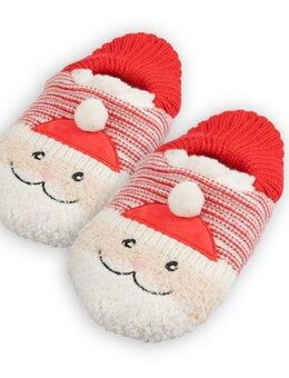 Capelli New York Hausschuh rutschsicher, Weihnachtsmann-Applikation, warm gefüttert