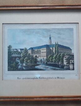 Lithographie altes Weimarer Stadtschloß - Weimar