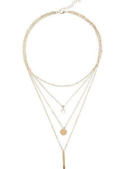 LASCANA Kette mit Anhänger, Vierreihiges Kettenset mit Anhänger, Halskette, Halsschmuck