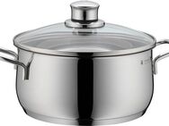 WMF Bratentopf Diadem Plus, Cromargan® Edelstahl Rostfrei 18/10 (2-tlg), breiter Schüttrand, außergewöhnliches Design, spülmaschinengeeignet