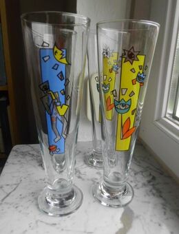Ritzenhoff Design Gläser 4 Biergläser mit stylischem Dekor je 5,- - Flensburg