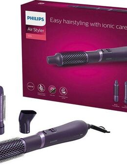 Philips Warmluftbürste AirStyler Series 3000 BHA305/00, mit Ionen-Technologie, Keratin-Keramikbeschichtung und 3 Aufsätzen