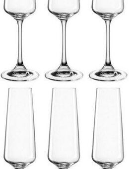 LEONARDO Sektglas Gläser-Set PALADINO, 220 ml, 6er-Set, Kristallglas, spülmaschinengeeignet