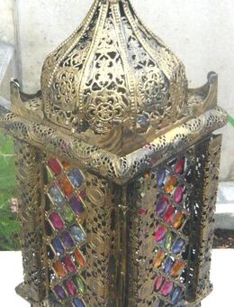 Große Kerzenlaterne Laterne orientalisch aus Metall tolle Optik - Amberg