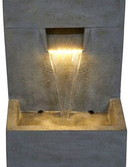 AcquaArte Gartenbrunnen Wasserspiel Wasserfall POSADA, Komplettset mit LED-Beleuchtung, Becken und Pumpe