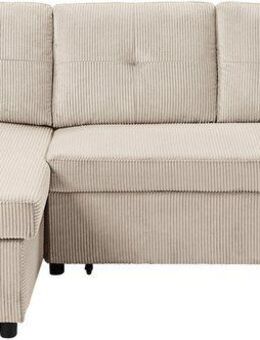 ATLANTIC home collection Schlafsofa Gustavo L-Form, mit Schlaffunktion, Stauraum & seitlichen Taschen