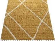 Paco Home Hochflor-Teppich Helsinki 531, rechteckig, Höhe: 45 mm, weicher Hochflor-Shaggy, Scandi Design, mit Fransen