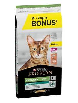 2 kg gratis! 12 kg PURINA PRO PLAN Sterilised Adult Renal Plus - Lachs